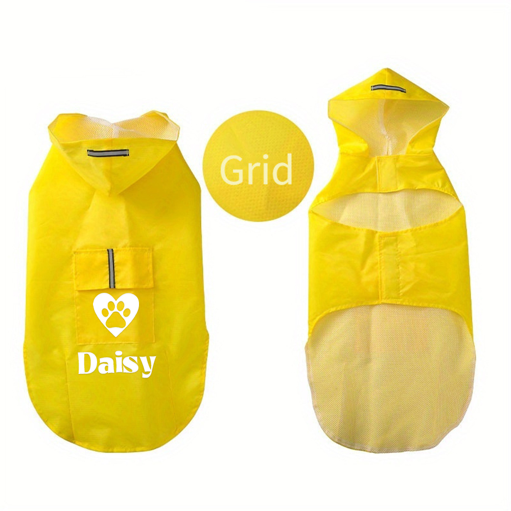 Personalized Pets Waterproof and Reflective Raincoat | BKPet270