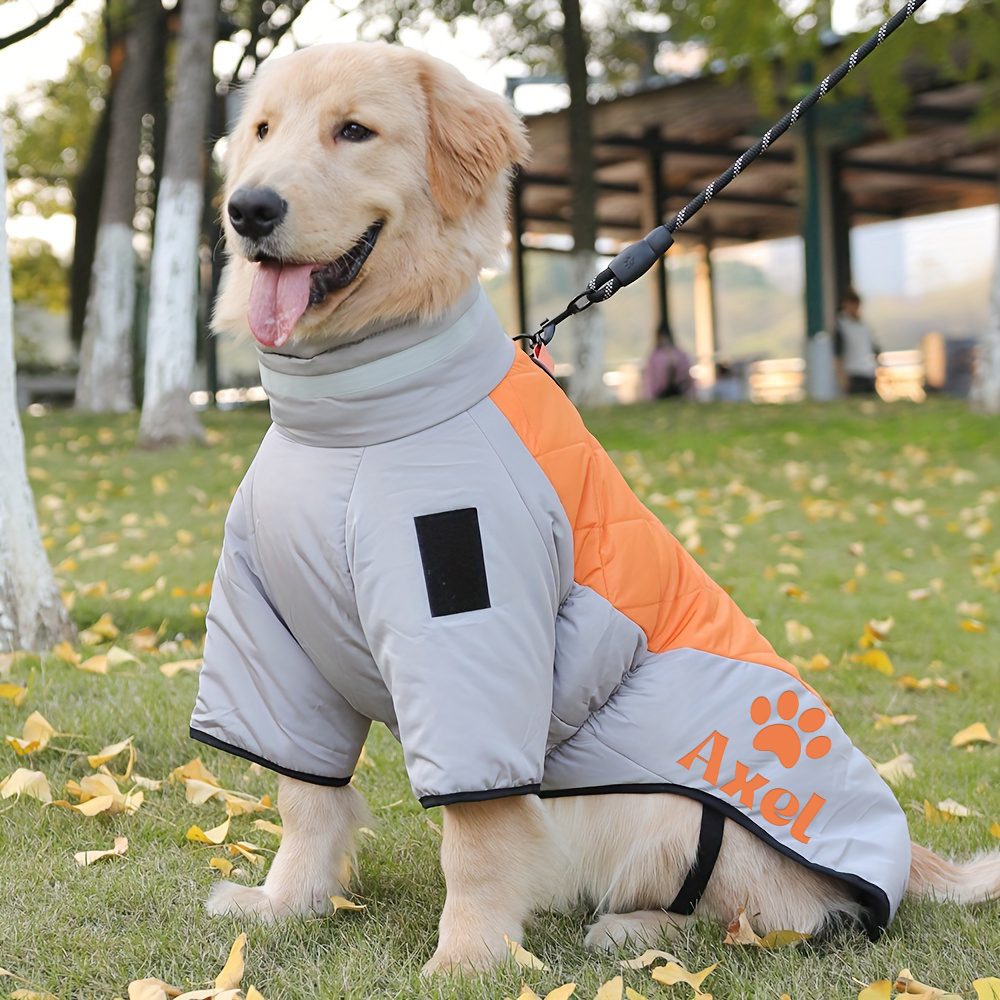 Personalized Pet Winter Warm Windproof Large Puffer Jacket | BKPet281