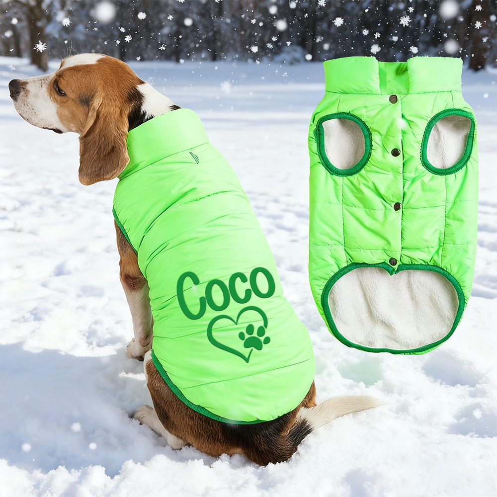 Personalized Pet Winter Warm Puffer Vest | BKPet14801