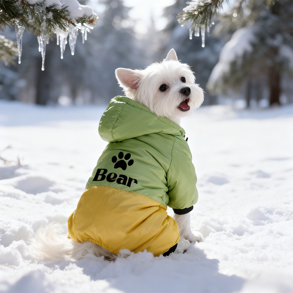 Personalized Pet Winter Warm Windproof Puffer Jacket | BKPet286
