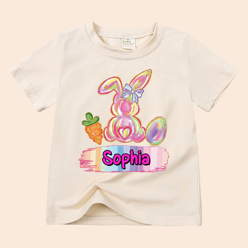 Personalized Kid Cozy Soft Easter Bunny T-Shirt | inTee13