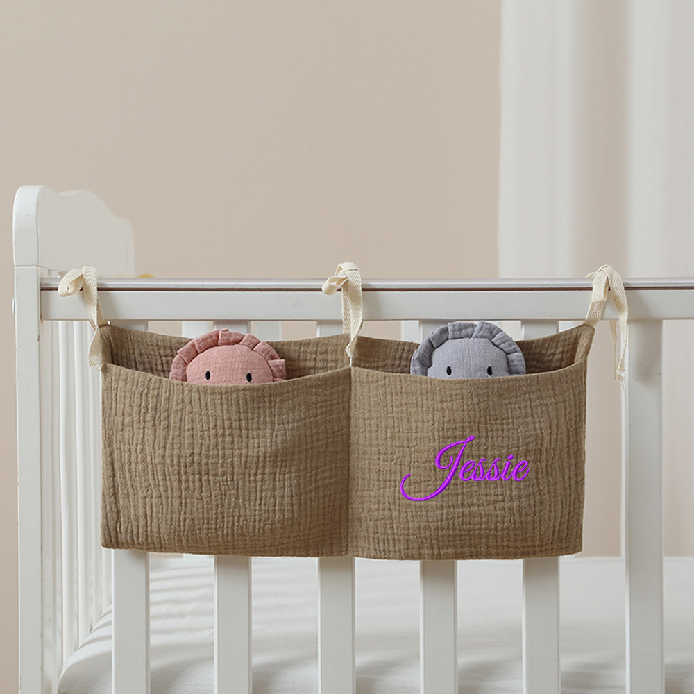 Personalised Embroidery Baby Bed Pocket Accessorise & Diapers Storage | CWBaby58