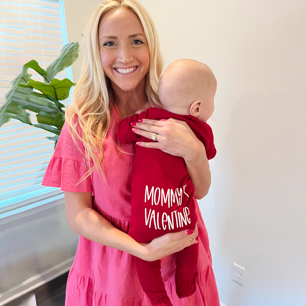 Personalized Baby First Valentine's Cozy Soft Long Sleeve Romper | ValGift03