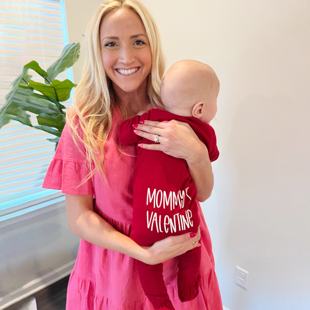 Personalized Baby First Valentine's Cozy Soft Long Sleeve Romper | ValGift03