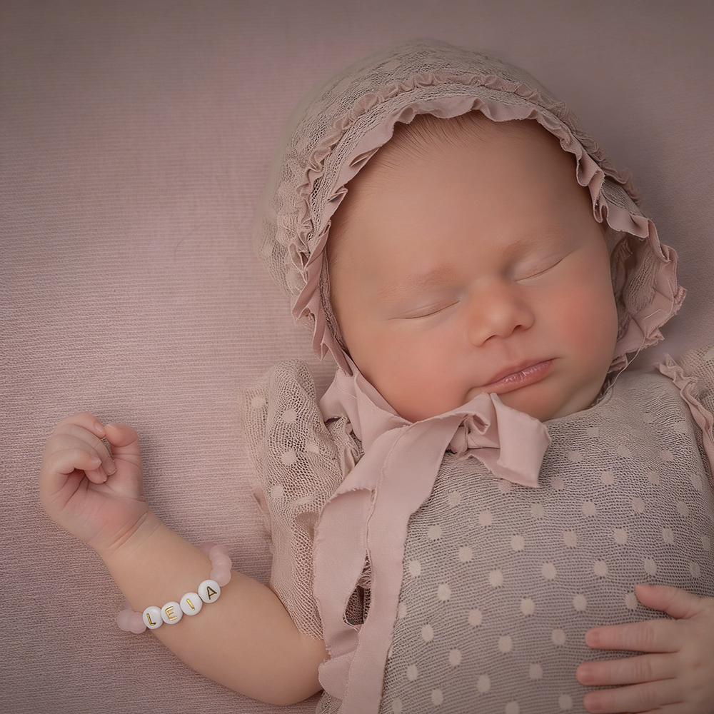 Personalized Baby Jewelry Rose Quartz Bracelet | CWBeach206