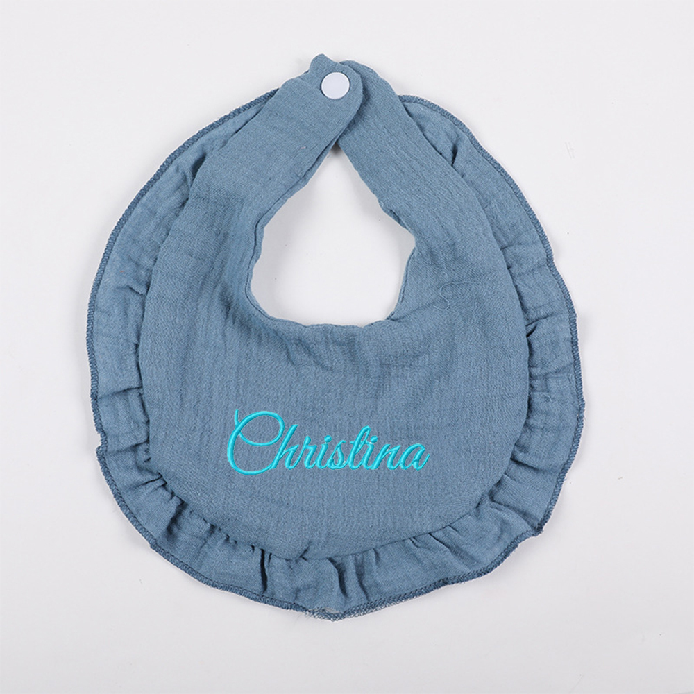 =Personalized Embroidered Baby Cotton Gauze Bibs | CWBaby59