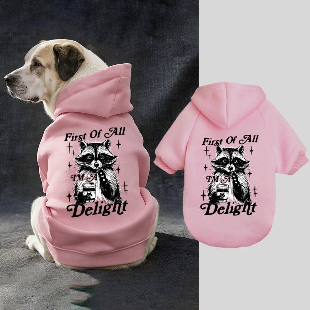 FIRST OF ALL I'M A DELIGHT Puppy Hoodie | BKPet321