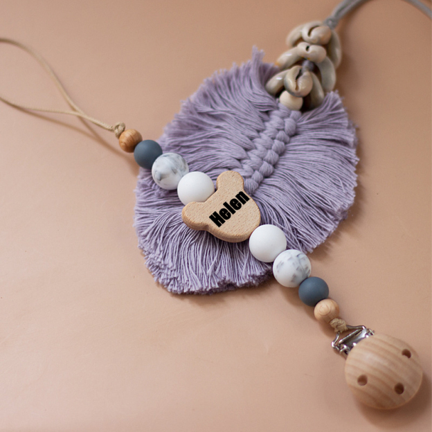 Personalized Baby Pacifier Color Bead Clip | CWBaby63