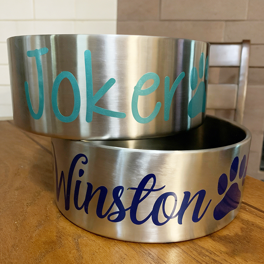 Personalized Pet Stainless Steel Anti-slip Thickened Food Bowl | BKPet369