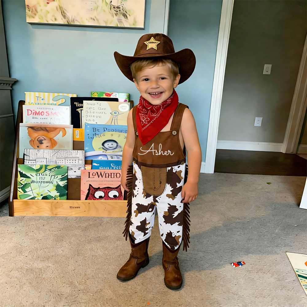 Personalized Toddler Cowboy Brown Western Rodeo Outfit Set | CWBaby400