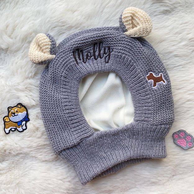 Personalized Embroidered Pet Winter Anti Noise Earmuffs Hat | BKPet206