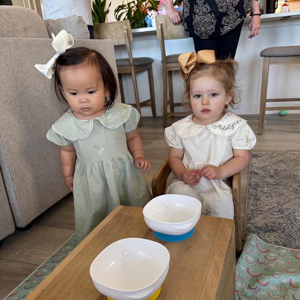 Personalized Girl's Monogrammed Floral Cotton Dress | CWBaby440