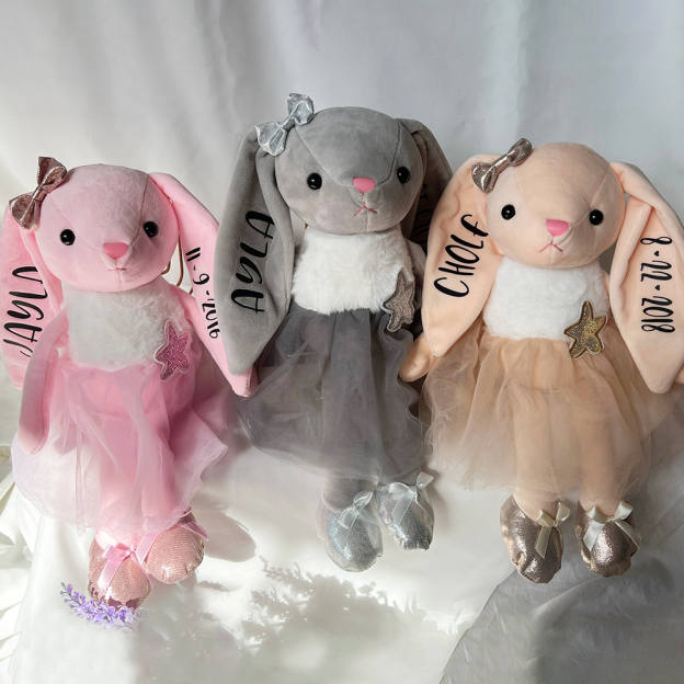 Personalized Kid Ballerina Bunny Plush Doll | CWToy178
