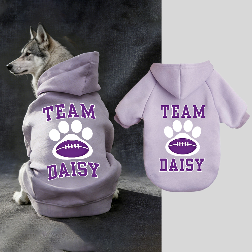 Personalized Football Team Pet Paw Soft Hoodie | BKPet427