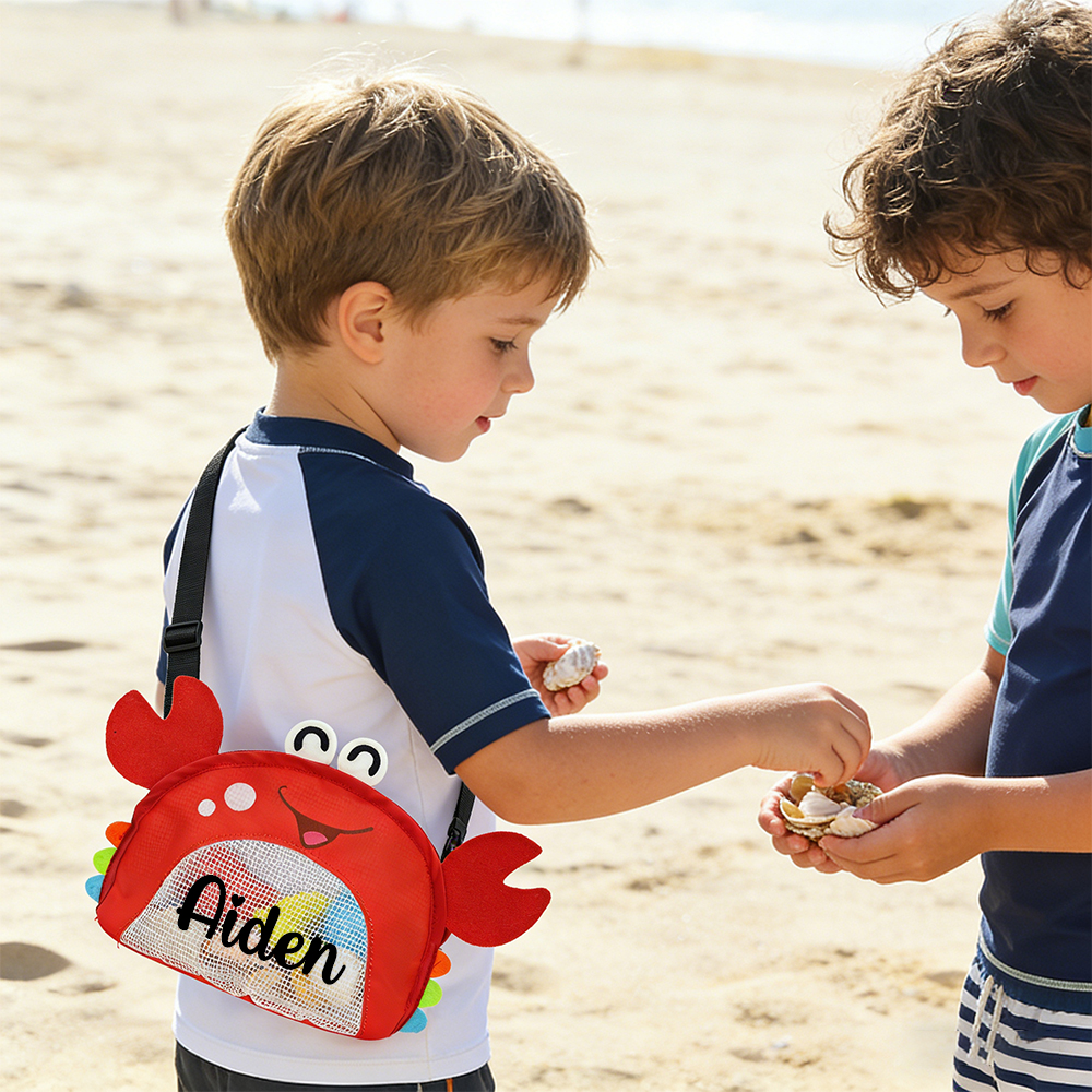 Personalized Cute Design Seashell Zipper Mesh Beach Bag | CWBeach223