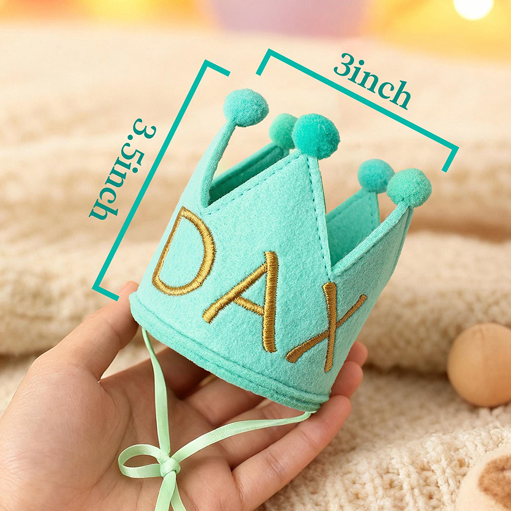 Personalized Embroidered Pet Felt Birthday Crown | BKPet443