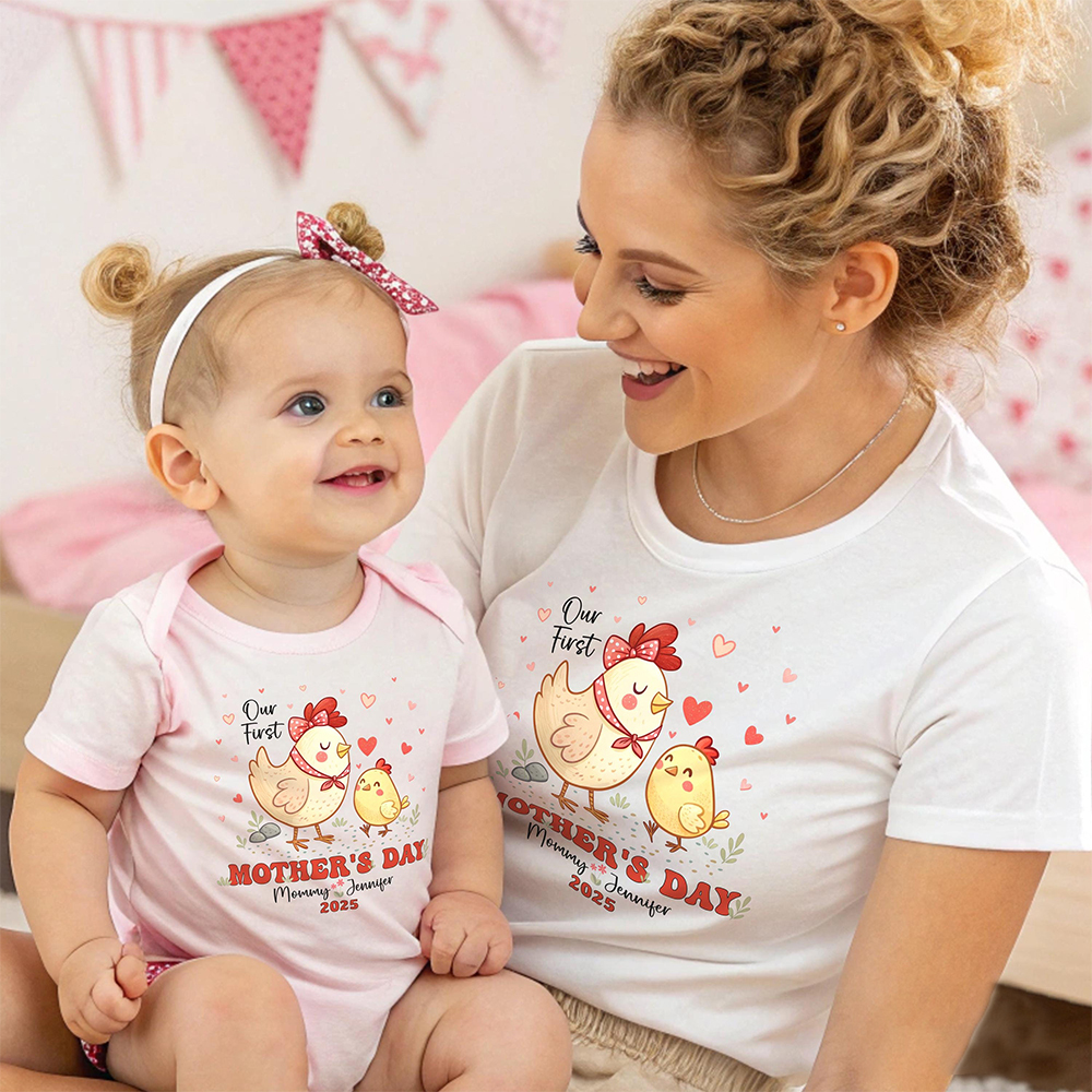 Personalized First Mother's Day Mommy and Baby Outfit | CWFamily128