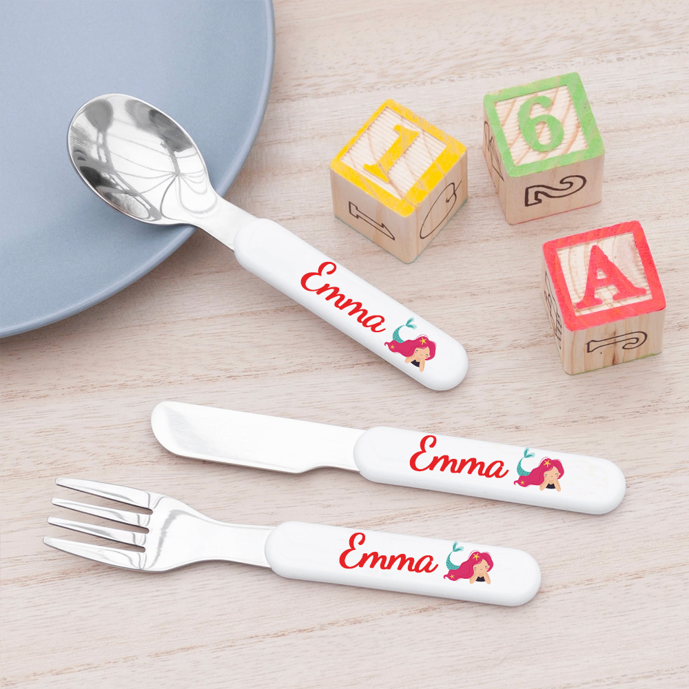 Personalised Kid Utensil Sets-Fork, Knife, Spoon  | CWBaby69