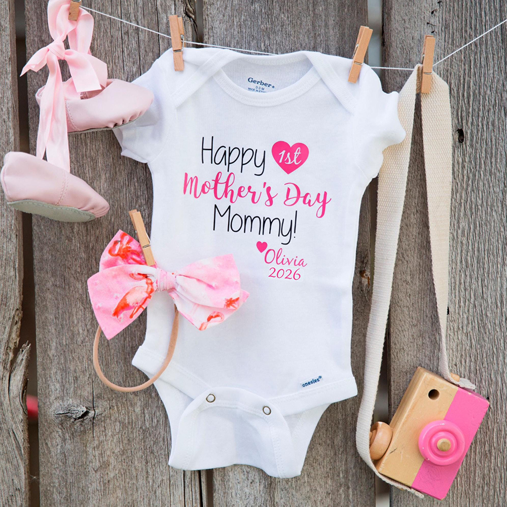 Personalized First Mother's Day Mommy and Baby Outfit | CWFamily139