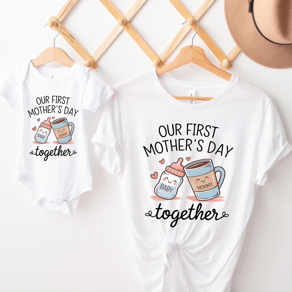 Personalized First Mother's Day Mommy and Baby Outfit | CWFamily141