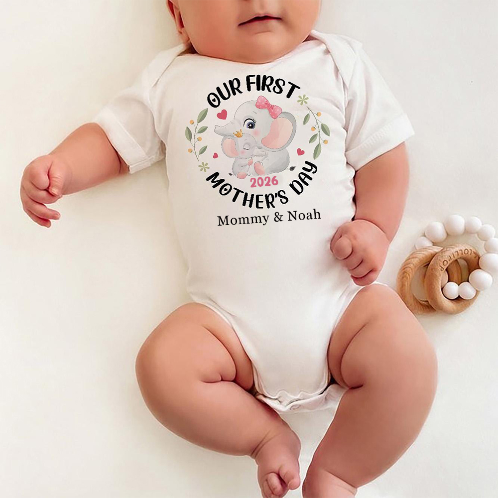 Personalized First Mother's Day Mommy and Baby Outfit | CWFamily144