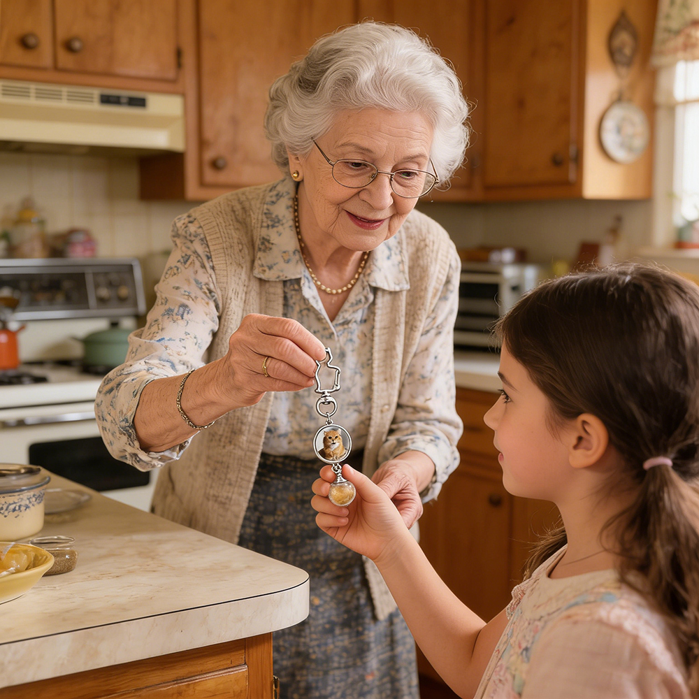 Personalized Pet Memorial Photo Glass Locket & Ashes Urn | BKPet455
