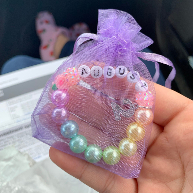 Personalized Kids Lovely Birthday Bead Bracelet With Name | CWBeach233