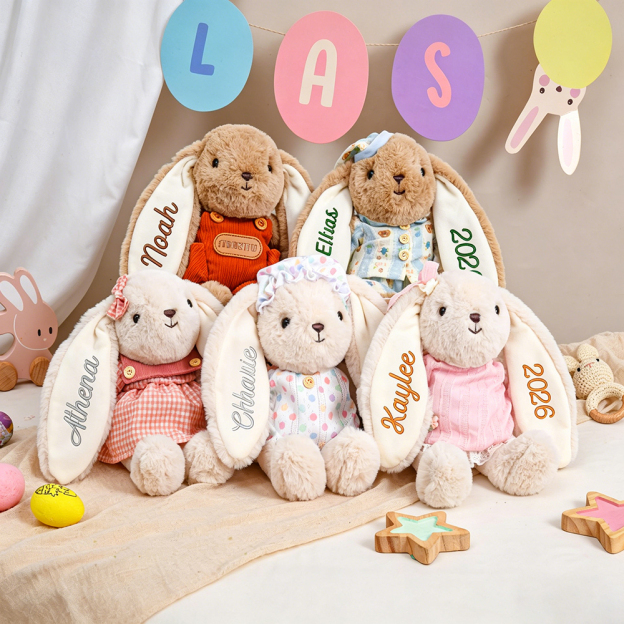 Personalized Comfortable Soft Bunny Plush Huggable Toy | CWToy183