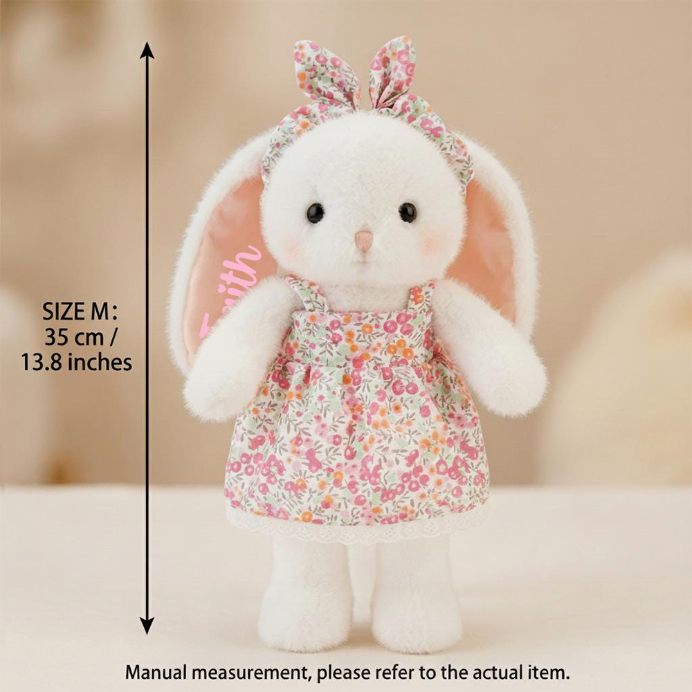Personalized Floral Bunny Plush Huggable Toy | CWToy184