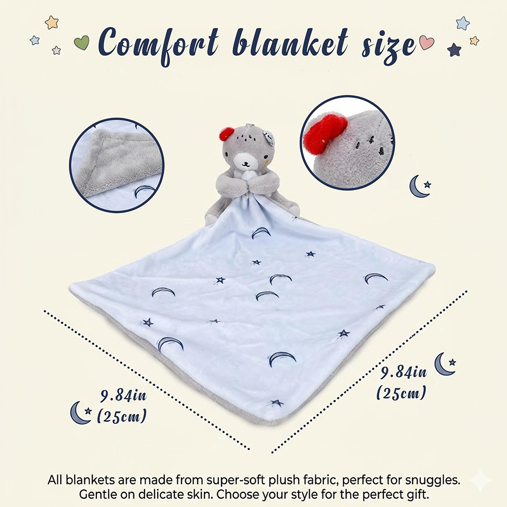 Personalized Baby Embroidery Animal Comfort Sleep Toy | CWToy186