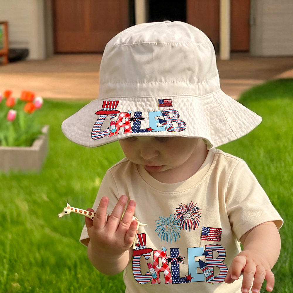 Personalized The 4th of July Bucket Hat & Romper/T-Shirt | CWBaby485