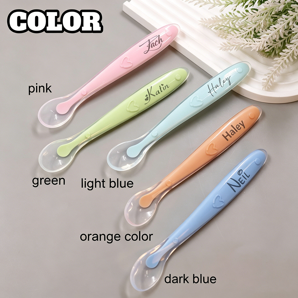 Personalised Baby Custom Silicone Feeding Spoon | CWBaby490