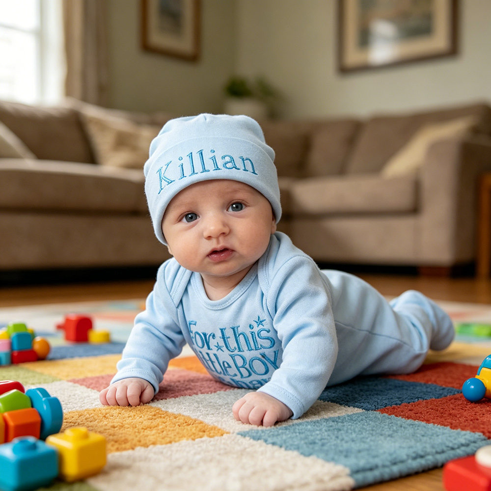 Personalized Embroidery Baby Boy Coming Home Outfit | CWBaby496