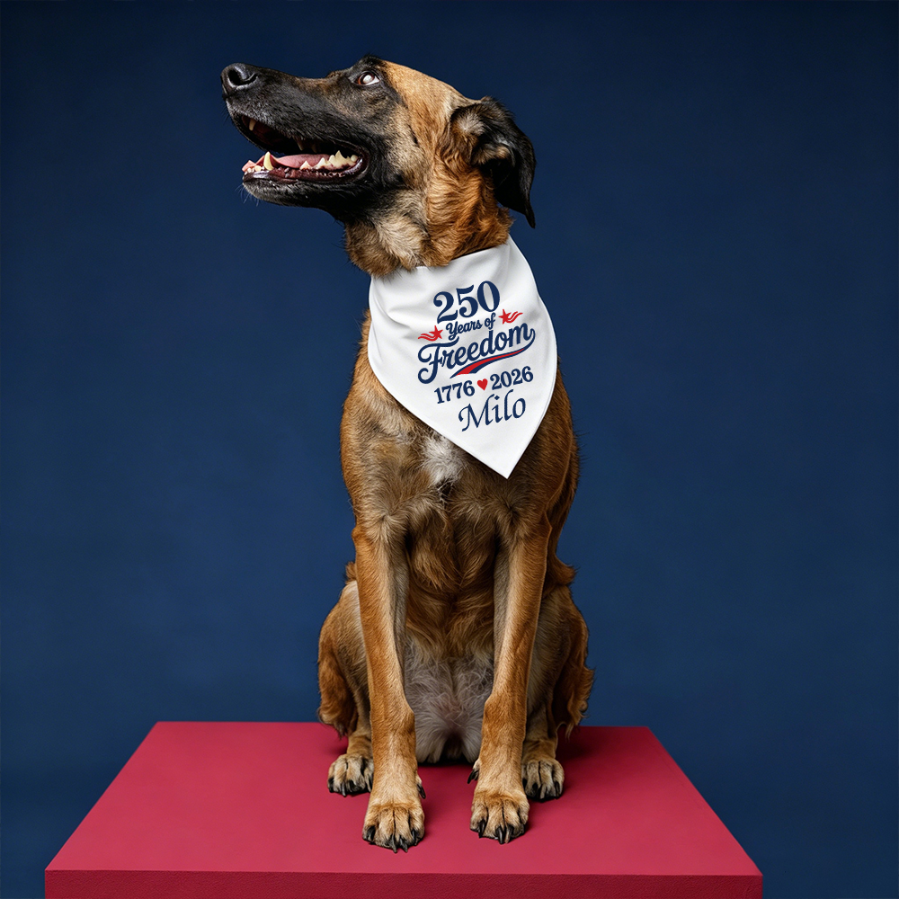 Personalized 250th Anniversary Independence Day Dog Bandana | BKPet508