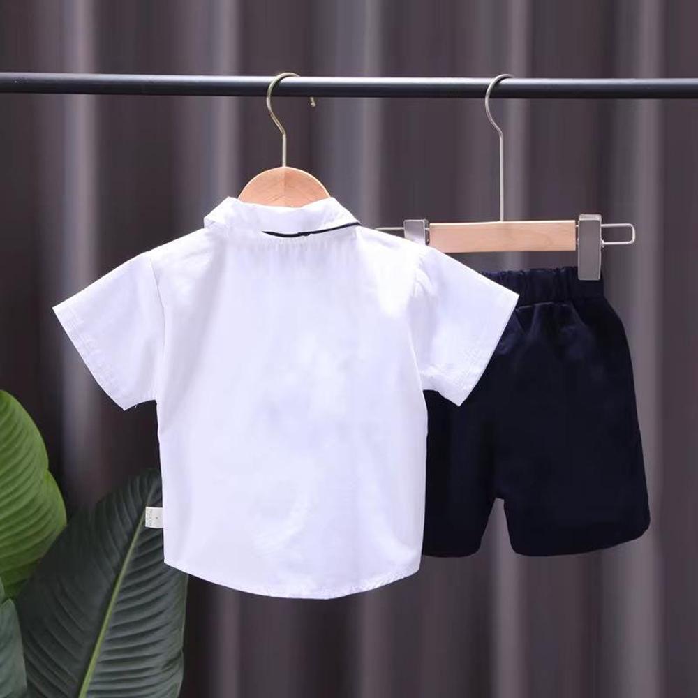 Personalized Baby Pilot Short-Sleeved Shirt and Shorts Set | CWBaby498