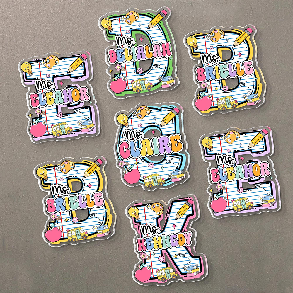 Personalized Letter Teacher Name Magnet | CWTeach12