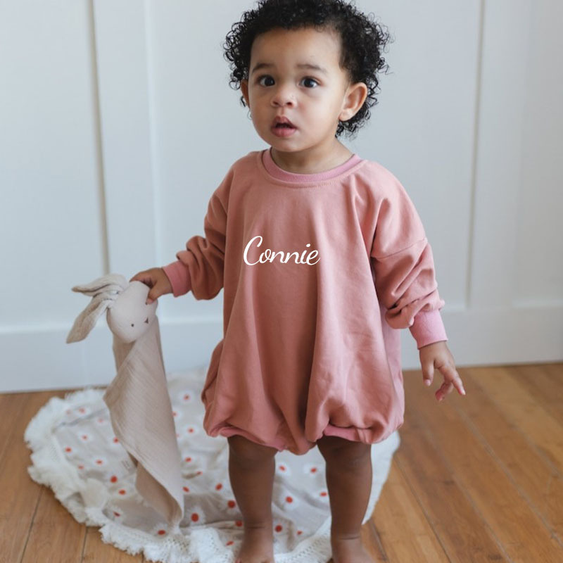 Personalized Kids Cozy Soft Sweatshirt Romper | inRomper02