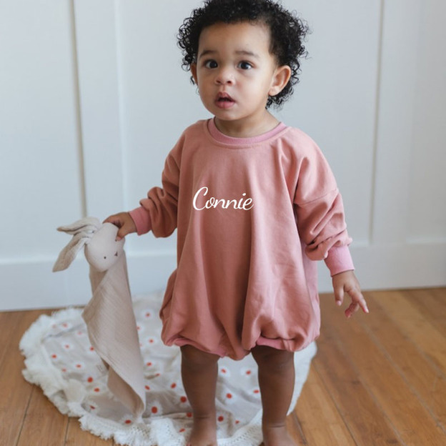 Personalized Kids Cozy Soft Sweatshirt Romper | inRomper02