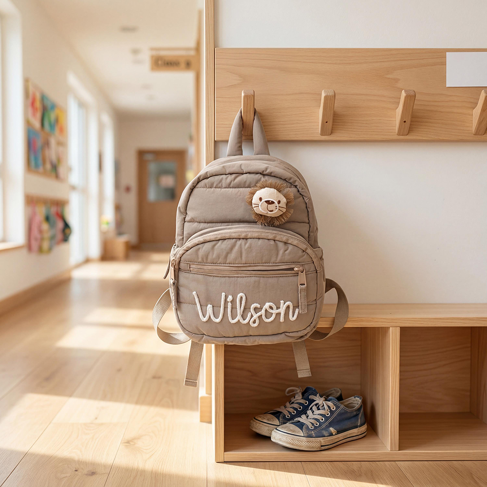 Personalized Hand Embroidery Quilted Baby Backpack | CWPack370