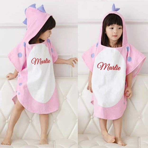 Personalized Embroidery Dinosaur Hooded Beach Towel for Summer & Beach | Cwbeach118