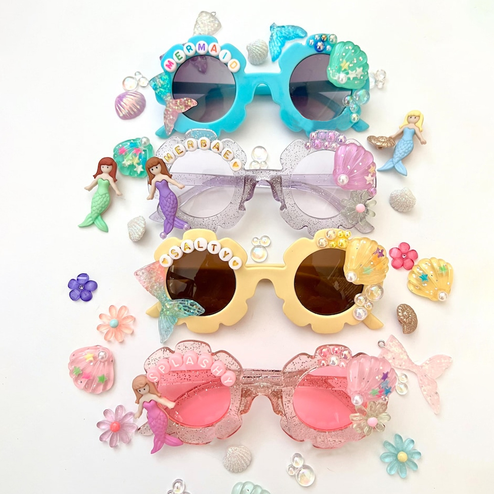 Personalized Mermaid Flower Sunglasses For Kids | CWBeach124