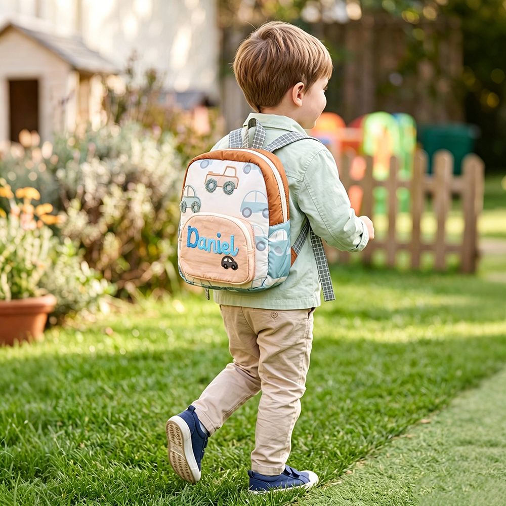 Personalized Hand Embroidery Kids Car Backpack | CWPack379