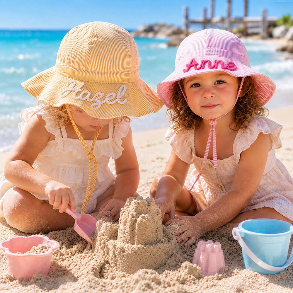 Personalized Lovely Baby Striped Sun Hat | CWBeach257