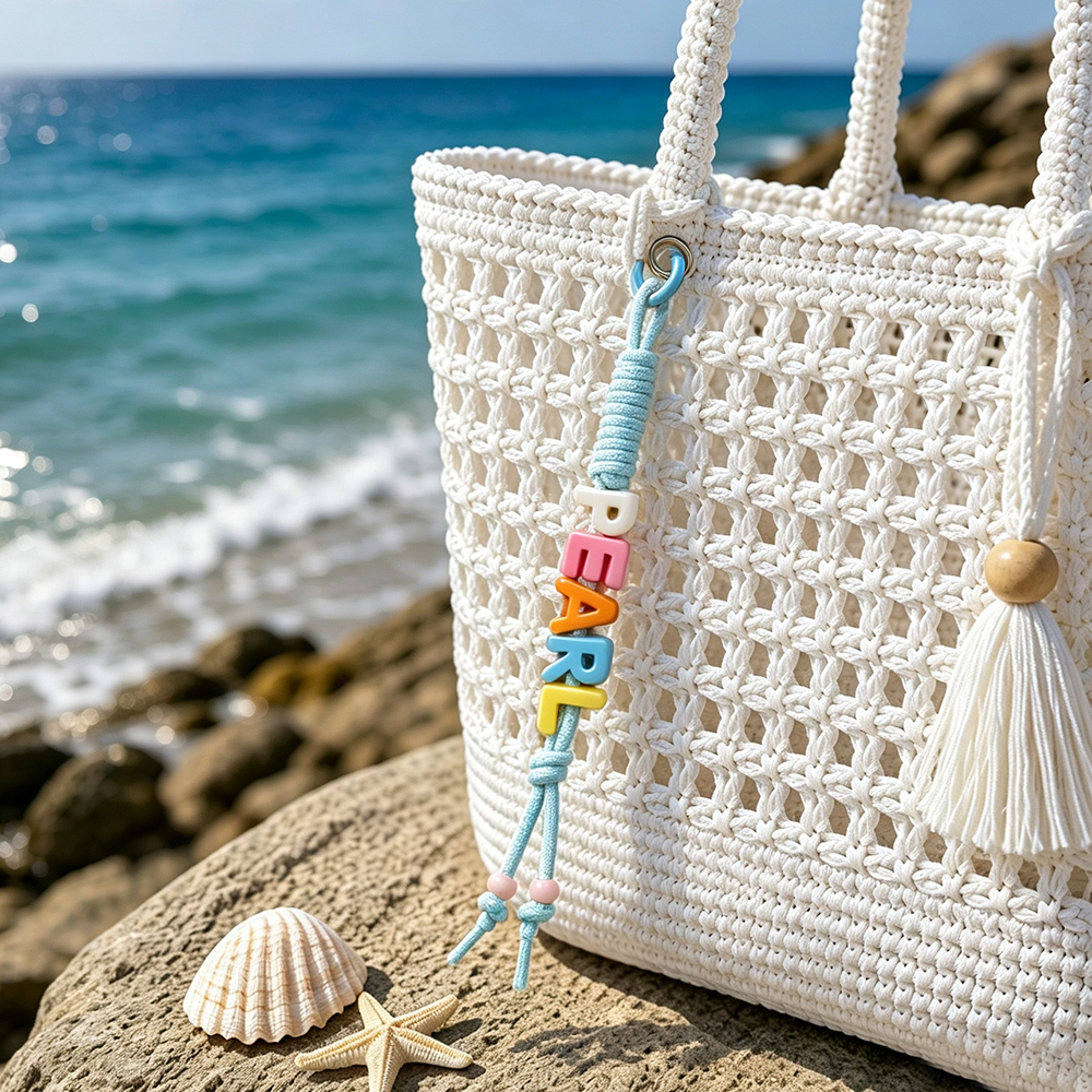 Personalized Colourful Name Letter Beaded Bag Tag | CWGift76