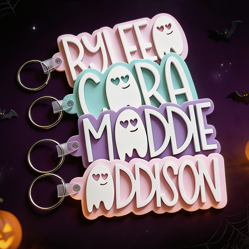 Personalized Halloween Name Tag Keychain | CWHalloween77