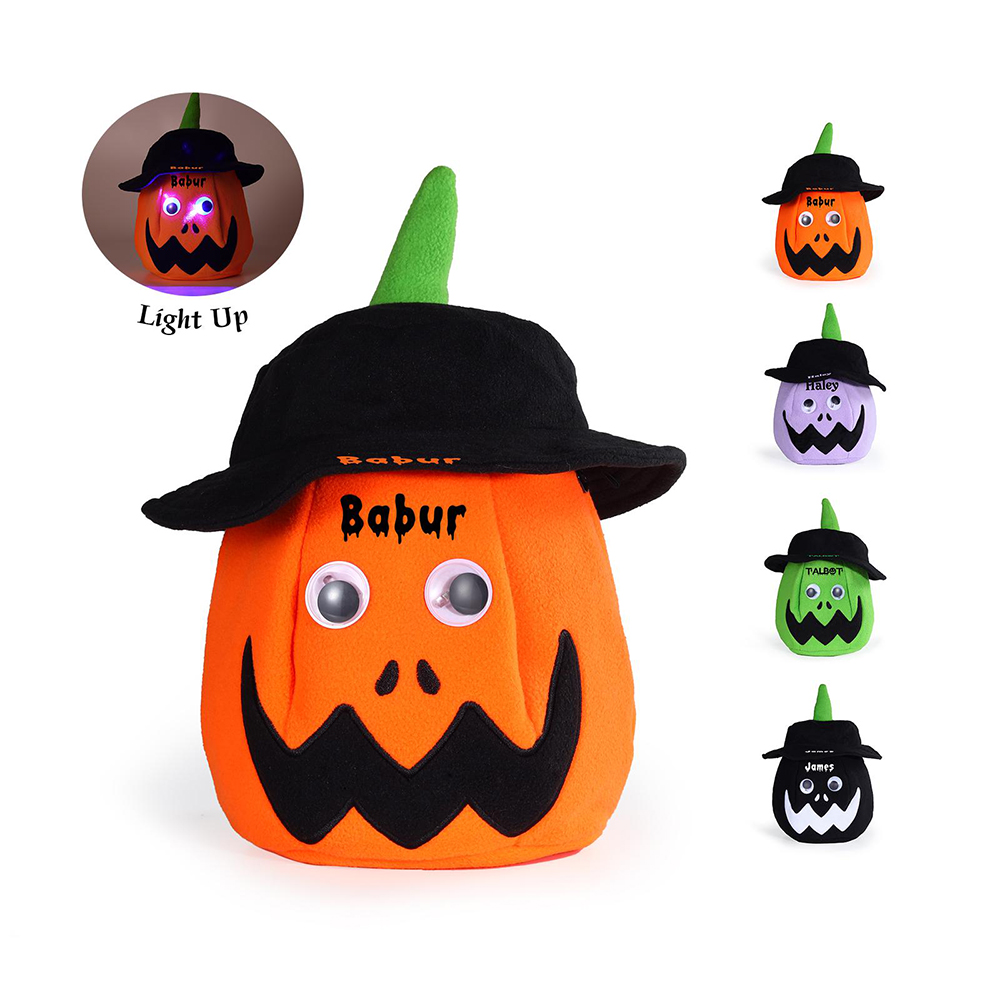 Personalized Halloween Light Up Pumpkin Tote Bag | CWHalloween87