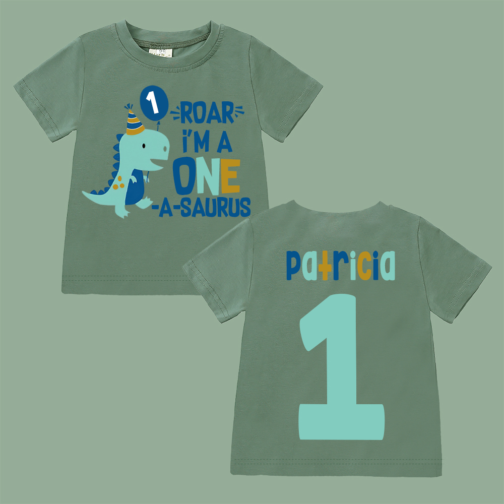 Personalized ROAR Dinosaur Theme Birthday T-Shirt | inBirth18