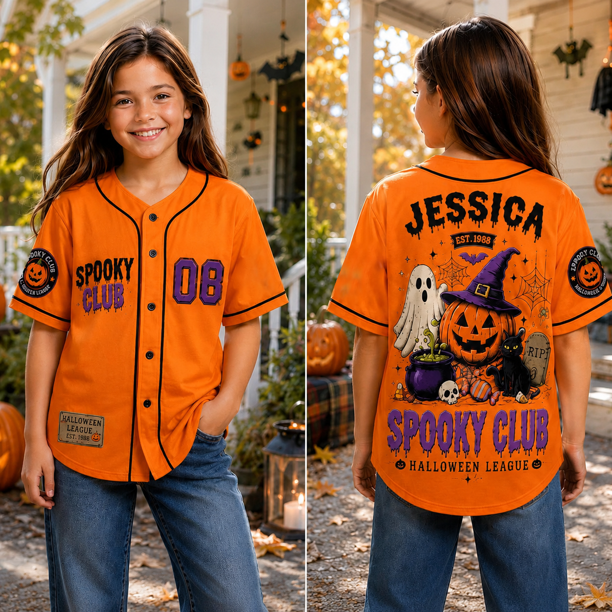 Personalized Halloween Button Up Baseball Jersey For Kid & Adult | CWHalloween90