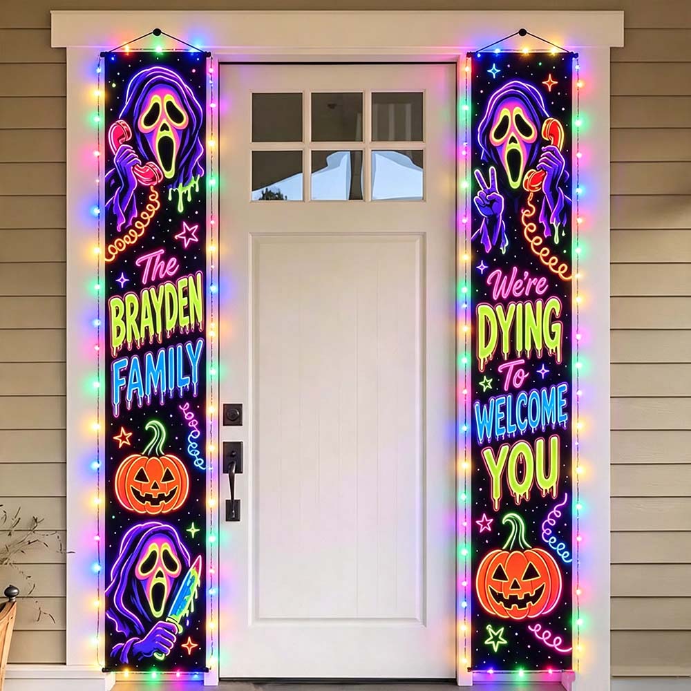 Personalized Halloween Family Name Door Banners | CWHalloween113