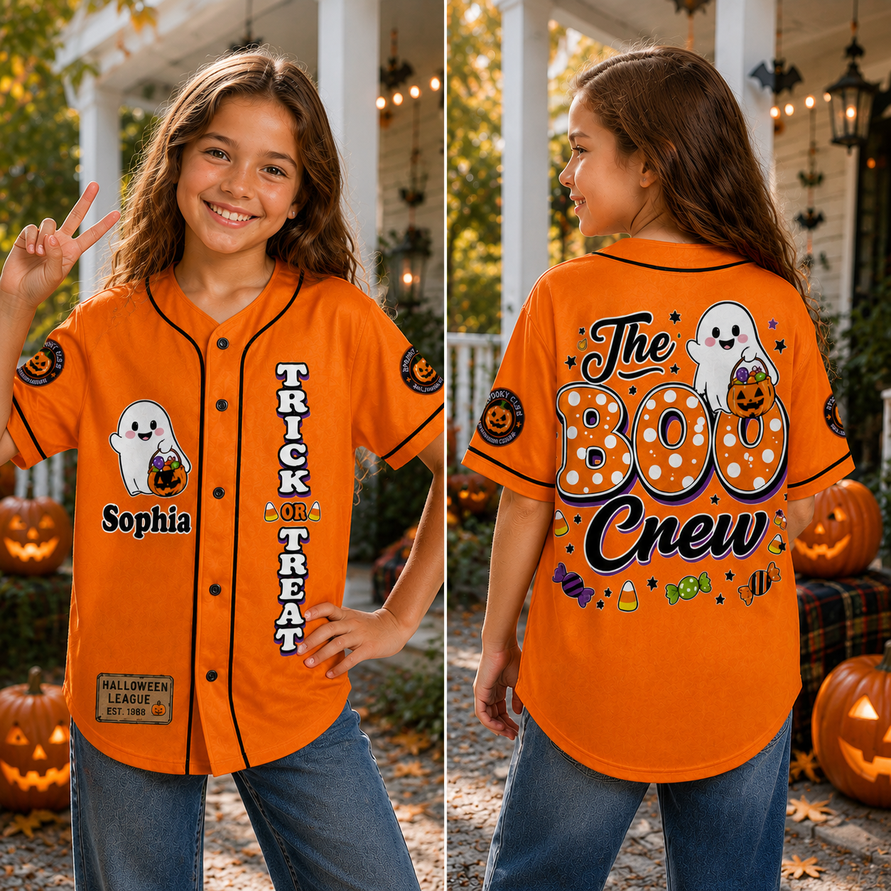 Personalized Halloween Button Up Baseball Jersey For Kid & Adult | CWHalloween110